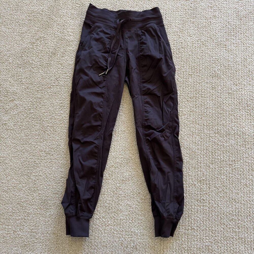 Lululemon Jogger Pants Womens 0 Brown Relaxed Tapered Elastic Waist Yoga Stretch